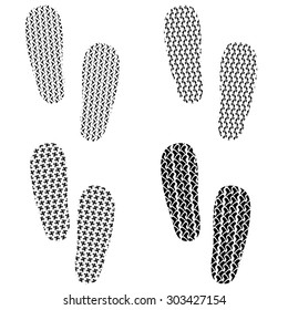Vector Set of Imprints Isolated on White Background