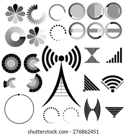 Vector set of indicators. Indicators load, signal level.
