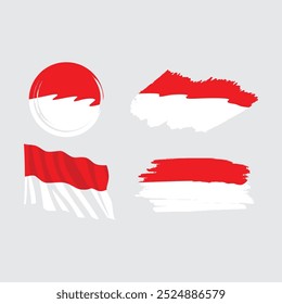 vector set indonesia national flag