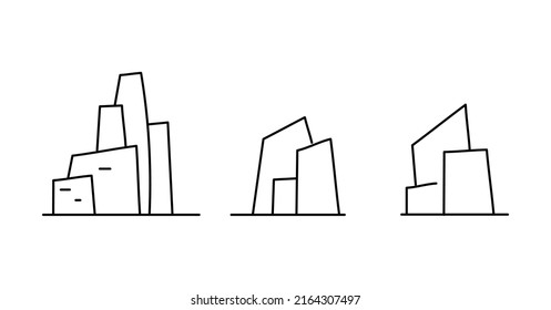 vector set of industrial buildings