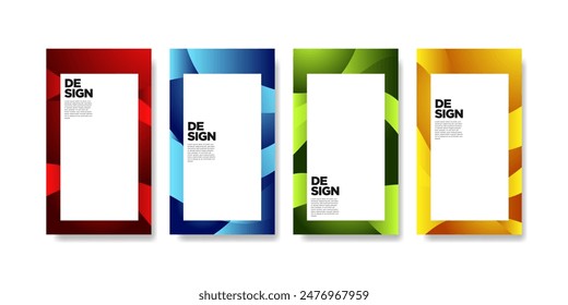 Vector set of industrial business geometric gradation templates. Very suitable for book covers, banners, flyers, brochures, posters, etc.