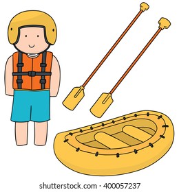 vector set of inflatable boat rafting