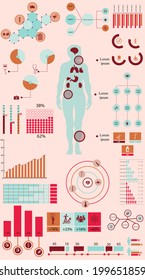 Vector set of infographic elements concerning to medicine, health, healthcare and other medical themes