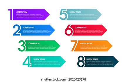 Vector set of infographic elements for numbering labels of the steps of a process. Perfect for presentation templates, sequence tutorials, and infographic layouts.