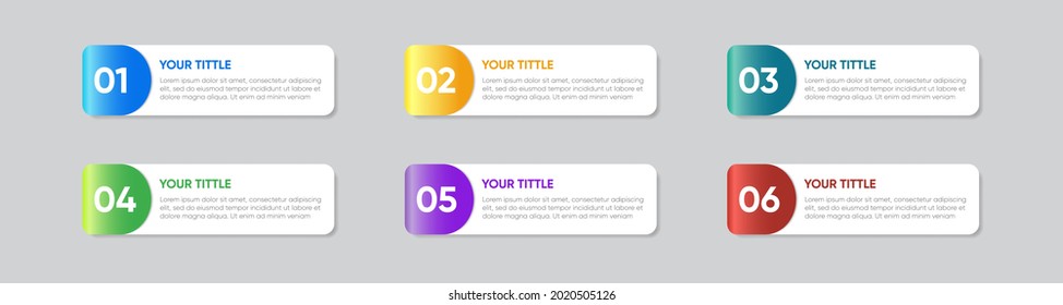 Vector set of infographic elements for numbering labels of the steps of a process, complete with glossy ribbon. Perfect for presentation templates, sequence tutorials, and infographic layouts.