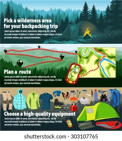 vector set of infographics banners How to plan backpack trip