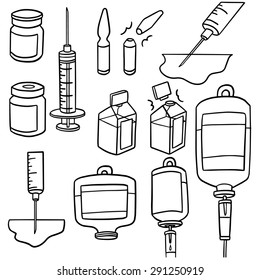 vector set of injection medicine