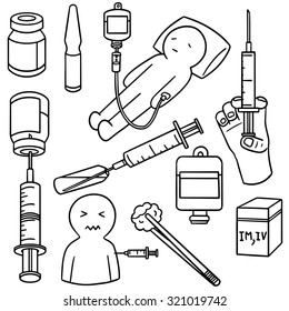 vector set of injection medicine