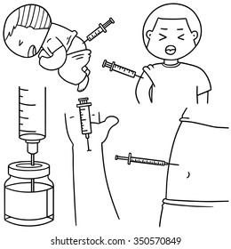 vector set of injection medicine