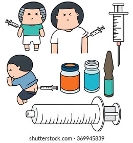 vector set of injection medicine