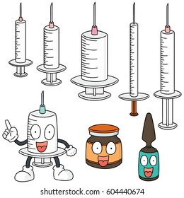 vector set of injection medicine