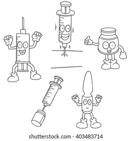 vector set of injection medicine cartoon