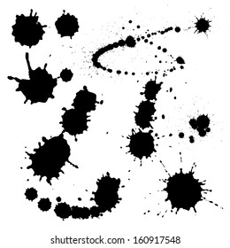 vector set ink blots