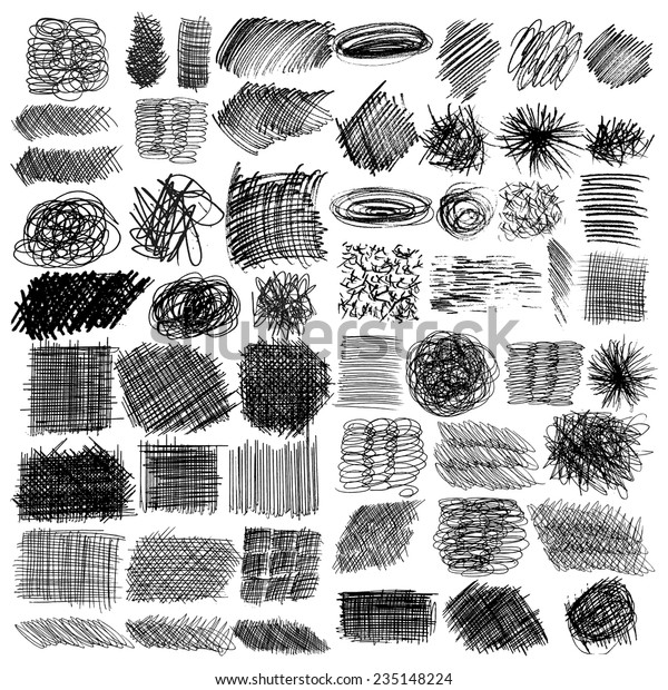 Vector Set Ink Lines Set Hand Stock Vector (Royalty Free) 235148224