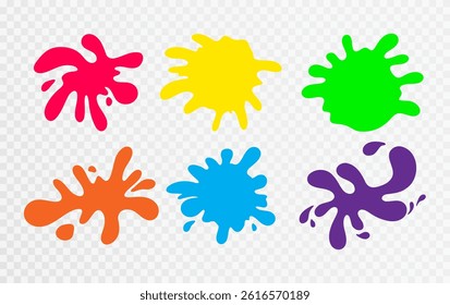 Vector set of ink splashes.	