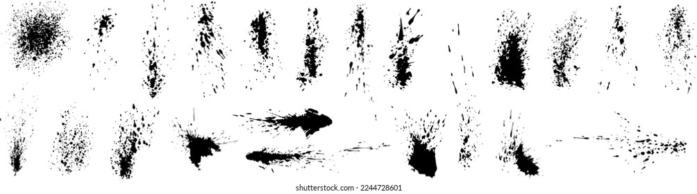 Vector set ink splashes, blobs and spots, can be used for creating your own brushes and textures