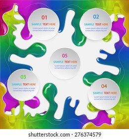 vector set of ink splattered multicolor banner