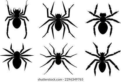 vector set of insects spiders beetles arthropods stencil illustration simple design.svg