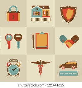 Vector set of insurance icons