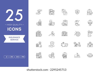 Vector set of Insurance icons