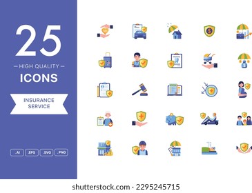 Vector set of Insurance icons