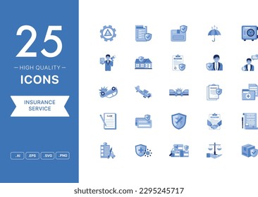 Vector set of Insurance icons