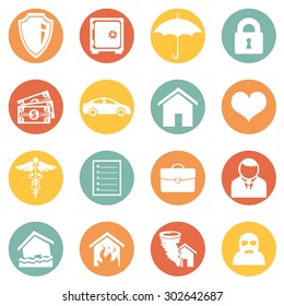 Vector Set of Insurance Icons