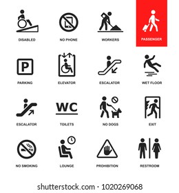 Vector set of international direction signs