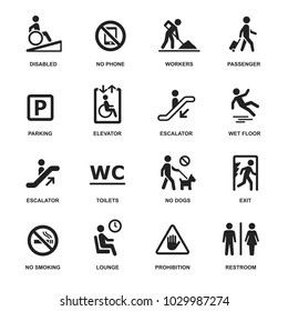 Vector set of international direction signs