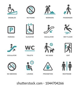 Vector set of international direction signs