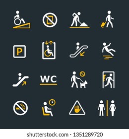 Vector set of international direction signs