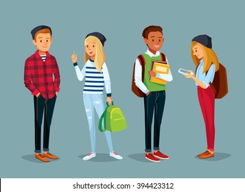 vector set of international students