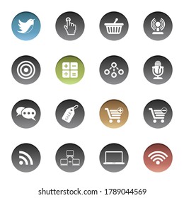 Conjunto de vectores de iconos de negocios de internet.