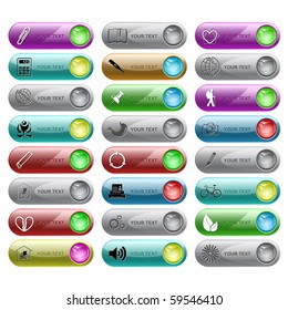 Vector set of internet buttons. 24 elements.