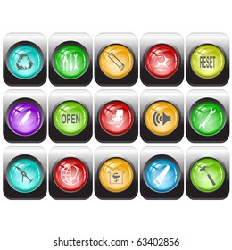 Vector set of internet buttons