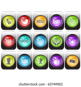 Vector set of internet buttons