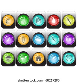 Vector set of internet buttons