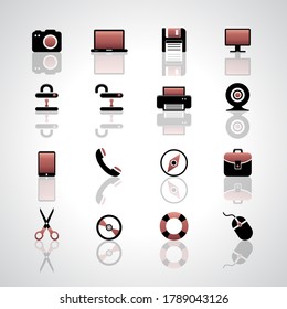 Vector set of internet icons.