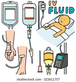 vector set of intravenous fluid set