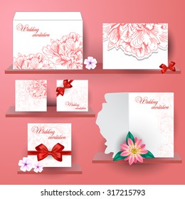 Vector set of invitation cards