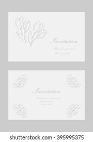 Vector set of invitation cards with place for text in grayscale. Eps 10.