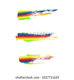 Vector set of iridescent brush strokes.