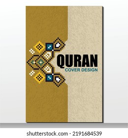 vector set of Islamic brochures with gold 3d emblems. Elegant abstract composition, creative shape icon, banner in Brown. Vintage style. Design templates. Size A4, vertical.