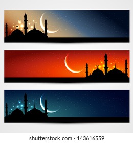 vector set of islamic headers