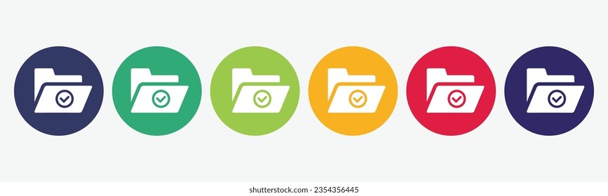 Vector set isolated with accepted archive folder icon.