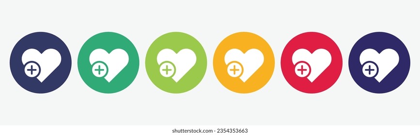 Vector set of isolated add to favorite icon.