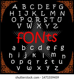Vector set of isolated alphabet letters typeface ABC fonts