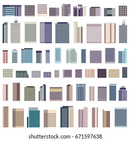 vector set of isolated buildings 