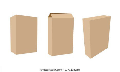 Vector Set of Isolated Carton Cereal Box Illustration