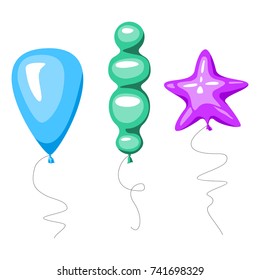 Vector set of isolated color balloons